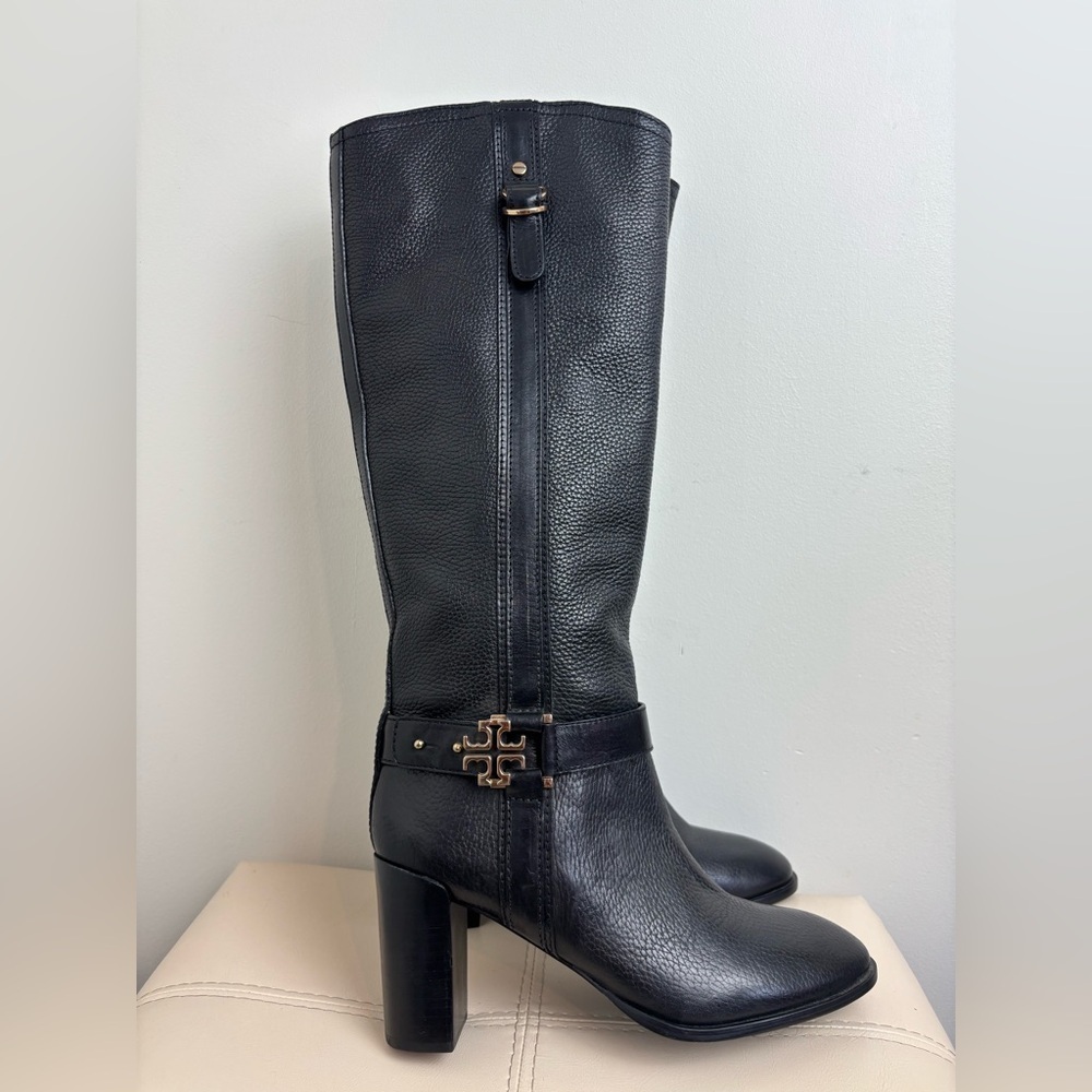 Tory Burch Elina Riding Boots in Pebble Leather Size 9.5M